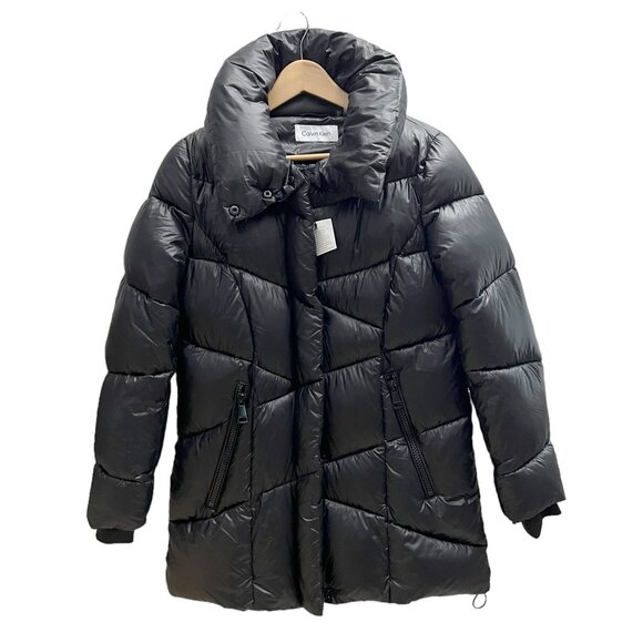 $320 NWT Calvin Klein Sorona Aura Black Puffer Jacket Women's Size S Small NWT - Picture 9 of 14